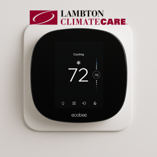 Thermostat on wall
